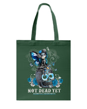 Load image into Gallery viewer, Diabetes Awareness Skull Custom Graphic Tee Basketweave Tote Bag