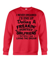 Load image into Gallery viewer, Boyfriends To Perfect Girlfriend Quote Couple T-Shirt Sweatshirt