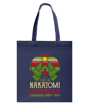 Load image into Gallery viewer, Christmas Nakatomi Corporation 1988 T-Shirt Basketweave Tote Bag