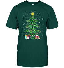 Load image into Gallery viewer, Cute Dog Paws Christmas Tree Shirt Guys Tee