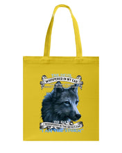Load image into Gallery viewer, Wolf Lovers Trending Quote Tee Basketweave Tote Bag