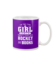 Load image into Gallery viewer, Girl Who Loves Hockey And Books Quote Name T-Shirt Mug