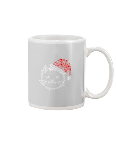 Cute Cat Face Christmas Gift For Cat Lovers T-Shirt Mug