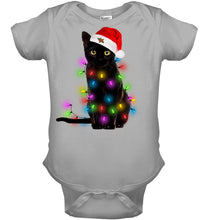Load image into Gallery viewer, Cat Merry And Bright New Baby Onesie
