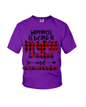 Load image into Gallery viewer, Happiness Is Being A Mom Grandma And Great Grandma Youth Tee