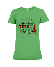 Load image into Gallery viewer, Funny Moose Wonderful Time Christmas Gift For Family Ladies Tee