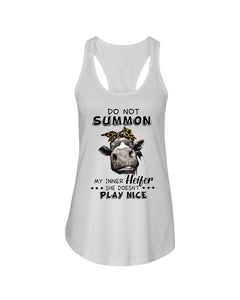 My Inner Heifer Doesn't Play Nice Funny Quote T-Shirt Ladies Flowy Tank