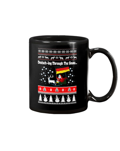 Deutsching Through The Snow German Christmas Funny Tee Mug