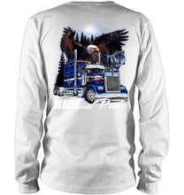 Load image into Gallery viewer, Ride With Pride Wolf Truck Black T-Shirt Unisex Long Sleeve