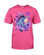 Load image into Gallery viewer, Donkey Loves Purple Flowers Custom T-Shirt Guys Tee