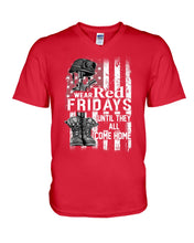 Load image into Gallery viewer, We Are Red Fridays Veteran Shirt Guys V-Neck