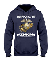 Load image into Gallery viewer, Camp Pendleton Earned Black T-Shirt Hoodie