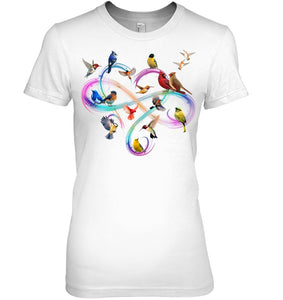 Bird Colorful Infinity Sign Ladies Tee