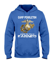 Load image into Gallery viewer, Camp Pendleton Earned Black T-Shirt Hoodie