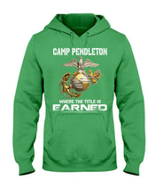 Load image into Gallery viewer, Camp Pendleton Earned Black T-Shirt Hoodie