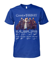 Load image into Gallery viewer, Game Of Throne Autograph 8 Years Anniversary T-Shirtr Guys Tee