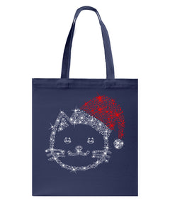 Cute Cat Face Christmas Gift For Cat Lovers T-Shirt Basketweave Tote Bag