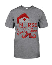 Load image into Gallery viewer, Merry Christmas Nurse Claus Black T-Shirt Guys Tee