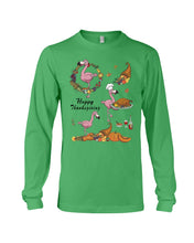 Load image into Gallery viewer, Flamingo Happy Thanksgiving Unisex Long Sleeve