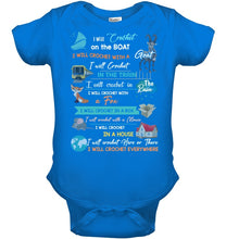 Load image into Gallery viewer, Crocheting Everywhere Black Quote T-Shirt Baby Onesie