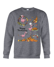 Load image into Gallery viewer, Flamingo Happy Thanksgiving Sweatshirt