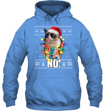 Load image into Gallery viewer, Grumpy Cat Ugly Sweater Christmas Lights Shirt Hoodie