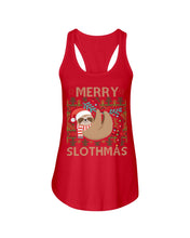 Load image into Gallery viewer, Merry Slothmas Christmas Gift For Kids Family Gift T-Shirt Ladies Flowy Tank