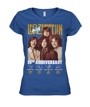 Load image into Gallery viewer, Led Zeppelin 50Th Anniversary Ladies V-Neck