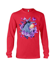 Load image into Gallery viewer, Donkey Loves Purple Flowers Custom T-Shirt Unisex Long Sleeve