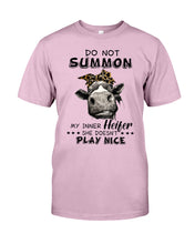 Load image into Gallery viewer, My Inner Heifer Doesn&#39;t Play Nice Funny Quote T-Shirt Guys Tee