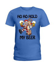 Load image into Gallery viewer, Santa Claus Funny Hold My Bear Christmas Gift For Friends Ladies Tee