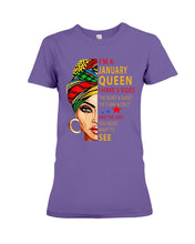Load image into Gallery viewer, January Queen 3 Sides Horoscopes T-Shirt Ladies Tee