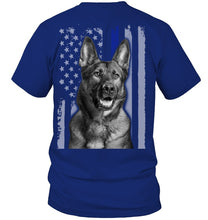 Load image into Gallery viewer, German Shepherd American Flag Veteran Brave Dog Guys Tee