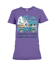 Load image into Gallery viewer, Country Road Golden Retriever Ladies Tee