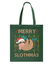 Load image into Gallery viewer, Merry Slothmas Christmas Gift For Kids Family Gift T-Shirt Basketweave Tote Bag