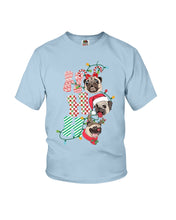 Load image into Gallery viewer, Pug Lover Christmas Hohoho Funny T-Shirt Youth Tee