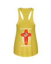 Load image into Gallery viewer, God Country Corps Semper Fi Black T-Shirt Ladies Flowy Tank