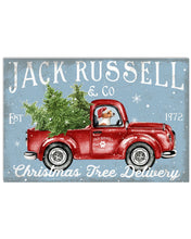 Load image into Gallery viewer, Jack Russell On Red Chirstmas Truck Horizontal Poster