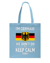 Load image into Gallery viewer, Keep Calm German Funny Quote Basketweave Tote Bag