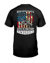 Load image into Gallery viewer, Never Underestimate A Grandpa Black T-Shirt Guys Tee