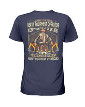 Load image into Gallery viewer, Heavy Equipment Operator Black T-Shirt Ladies Tee