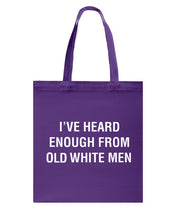 Load image into Gallery viewer, Old White Men Black Quote T-Shirt Basketweave Tote Bag