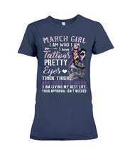 Load image into Gallery viewer, Tattoos Pretty Eyes Gift For March Girl T-Shirt Ladies Tee