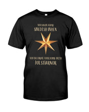 Load image into Gallery viewer, Christmas Star Swedish Julstarnor Black T-Shirt Ladies Tee