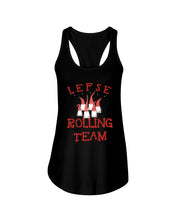 Load image into Gallery viewer, Lefse Rolling Team Cute Tee Ladies Flowy Tank