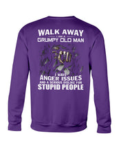 Load image into Gallery viewer, Grumpy Old Man Anger Issue For Stupid People Black T-Shirt Sweatshirt