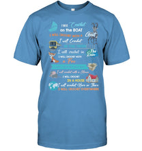 Load image into Gallery viewer, Crocheting Everywhere Black Quote T-Shirt Guys Tee