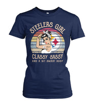 Load image into Gallery viewer, Steelers Girl Classy Sassy T-Shirt Ladies Tee