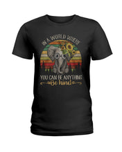 Load image into Gallery viewer, Elephant Be Kind Trending Quote Vintage T-Shirt Ladies Tee