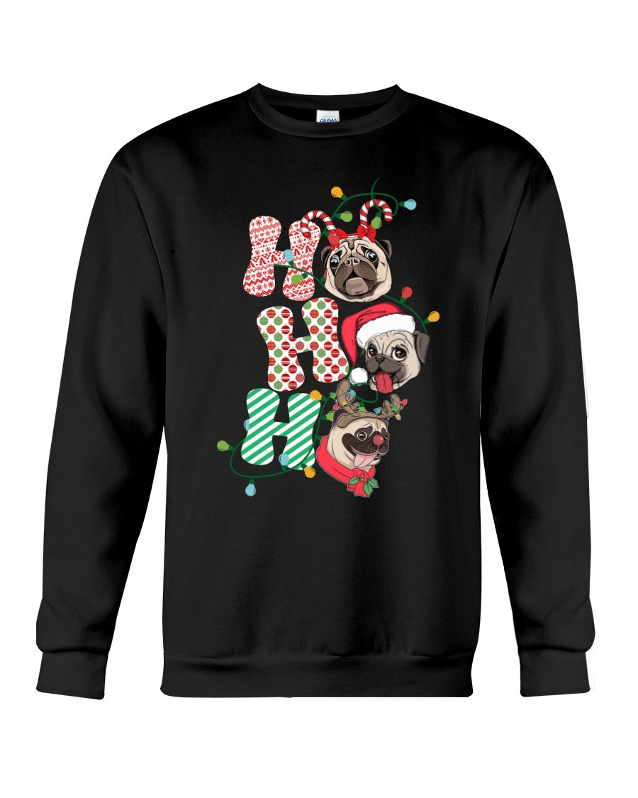 Pug Lover Christmas Hohoho Funny T-Shirt Sweatshirt